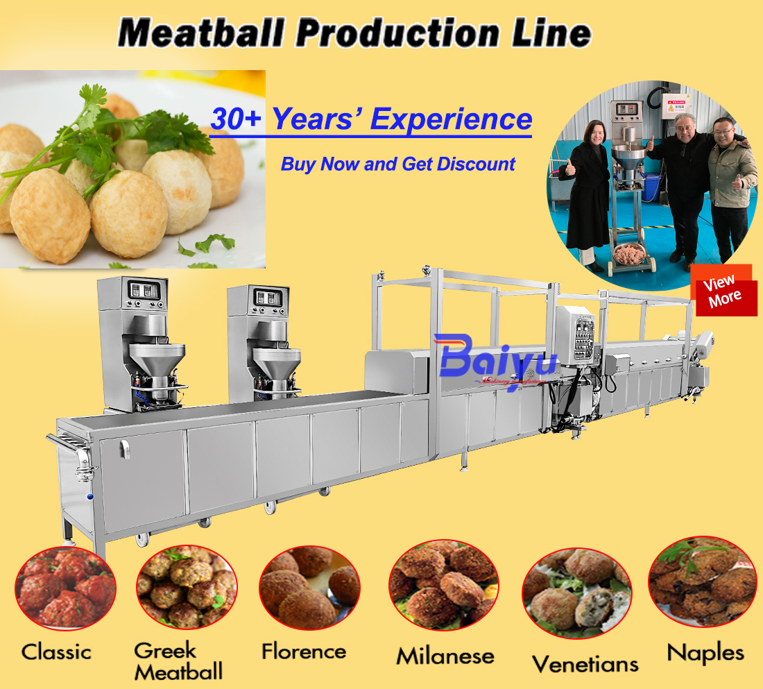 Industrial meatball production line and equipment