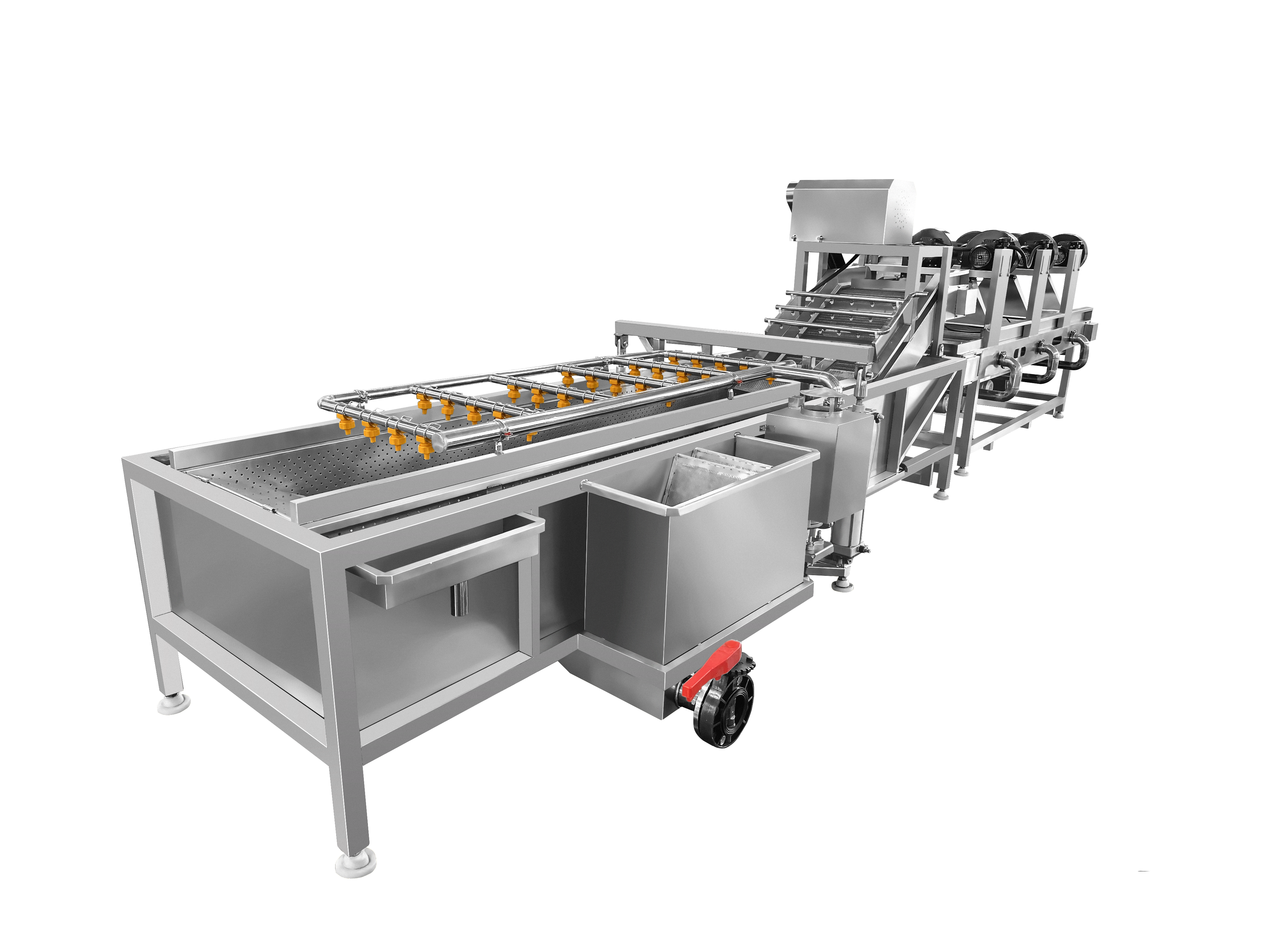 alt text: an industrial crate washing machine in a food factory